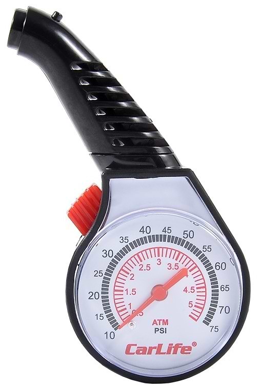 Манометр автомобільний CarLife 5 Атм, пластиковий (TG573)