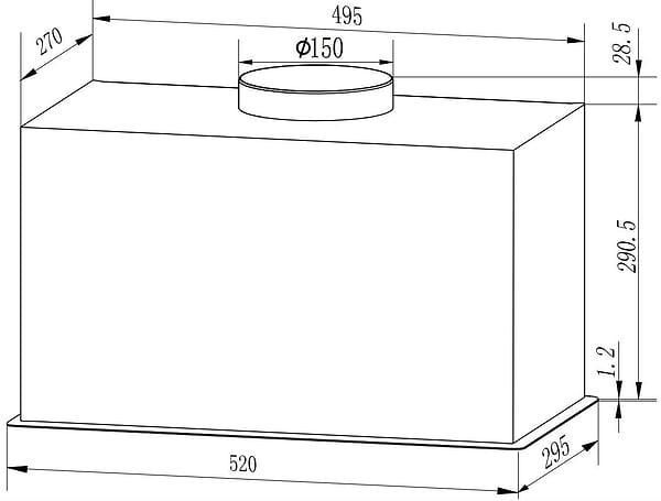 Фото - Витяжка вбудована Interline STRONG MATT BL A/60/GL/M INV