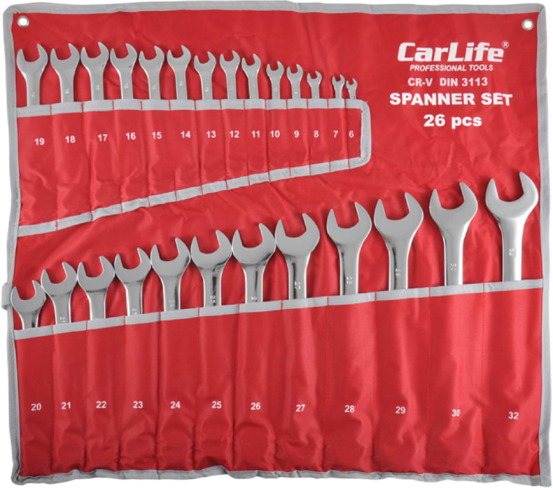 Набір комбінованих ключів CarLife CR-V 6-32 мм 26 шт. (WR4226)