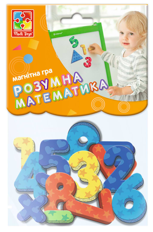 Настільна гра магнітна (5-7 років) Vladi Toys Цифри і геометричні фігури, укр. (VT5900-01) - Фото 1