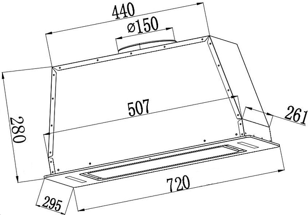 Фото - Вытяжка встраиваемая Interline JOLLY BL A/72/GL/K