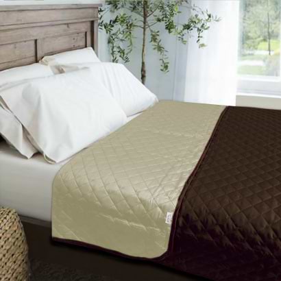 Покривало односпальне Zastelli Ivory/Brown/квадрати 145х205см Коричневий (19600)