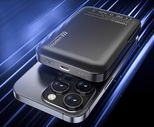 Фото - Батарея мобільна Choetech Magnetic Wireless 10000mAh 20W Black (B743-CCBK)