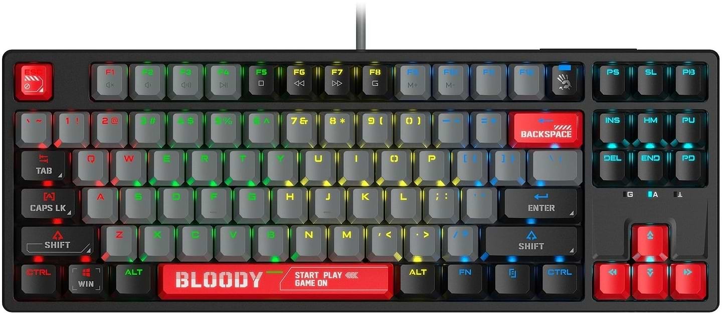 Клавиатура проводная игровая Bloody S87 Energy Red - Фото 1
