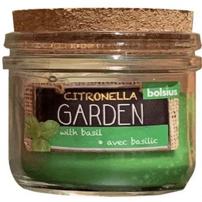 Свічка скло Bolsius з пробкою 80/83мм, аромат Citronella Базилік
