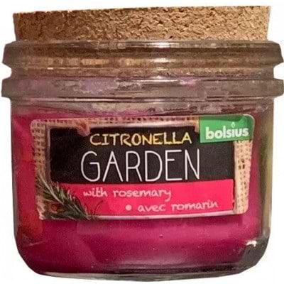 Свічка скло Bolsius з пробкою 80/83мм, аромат Citronella Розмарин