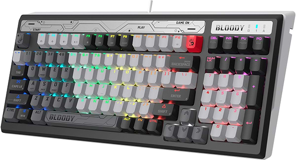 Фото - Клавіатура дротова ігрова Bloody B950 RGB Warrior Grey