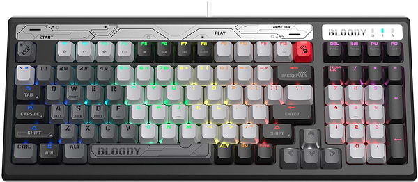 Фото - Клавіатура дротова ігрова Bloody B950 RGB Warrior Grey