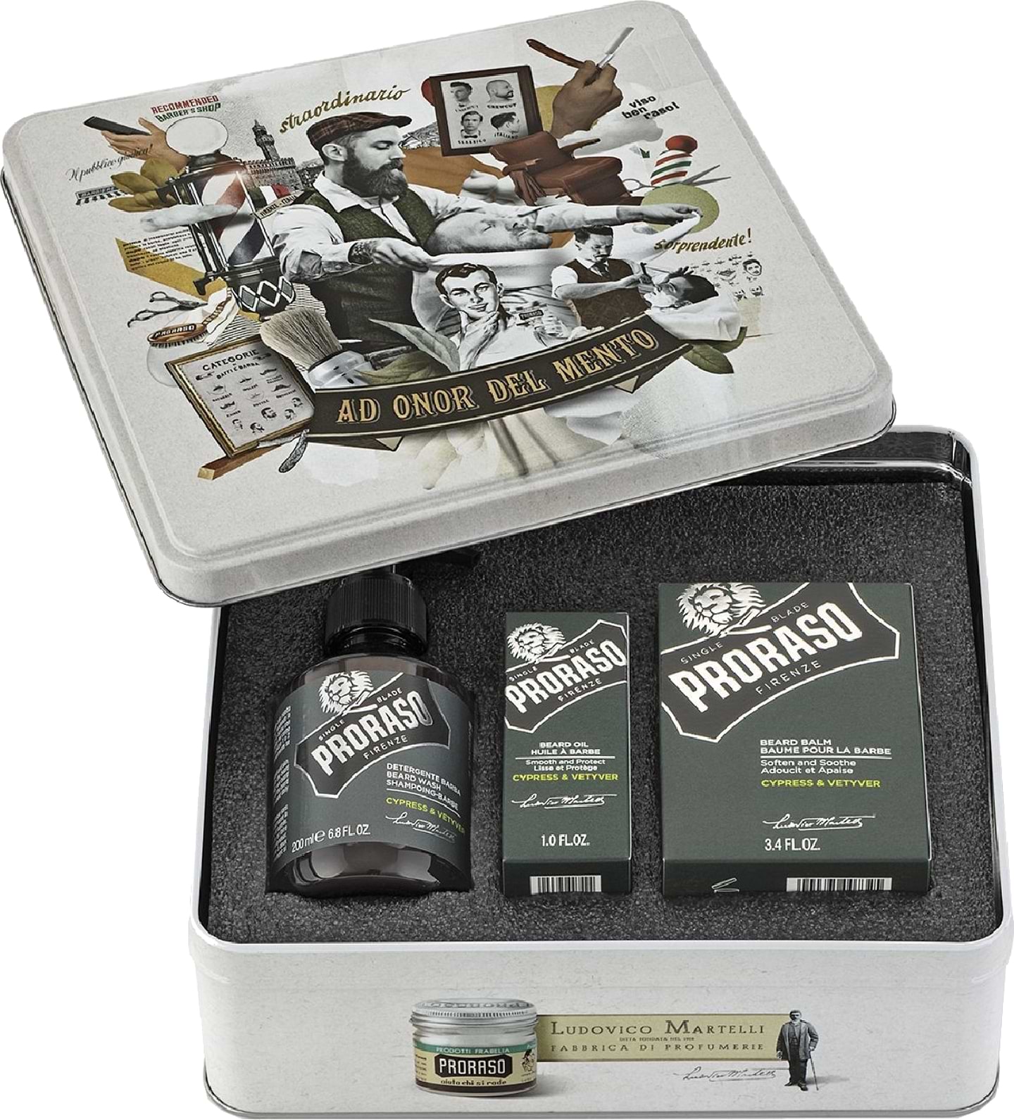 Подарунковий набір для догляду за обличчям Proraso Cypress Vetyver для догляду за бородою (8004395006922)