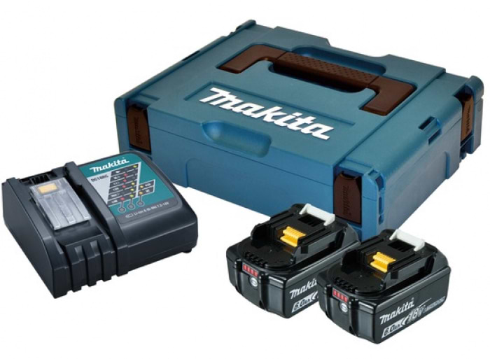 Аккумулятор для электроинструментов Makita LXT BL1860B + ЗУ DC18RC, кейс Makpac (198116-4)