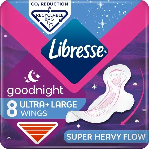 Прокладки гігієнічні Libresse Ultra Goodnight Soft 8 шт. (7322540960235) - Фото 1