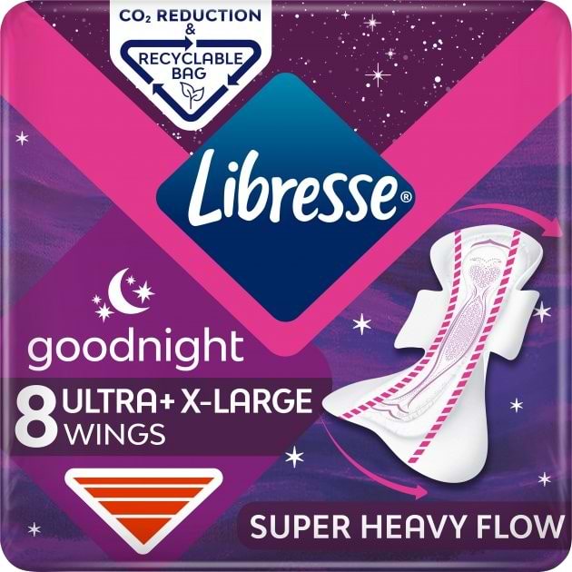 Прокладки гігієнічні Libresse Ultra Night Extra Wing 8 шт. (7322540918281)