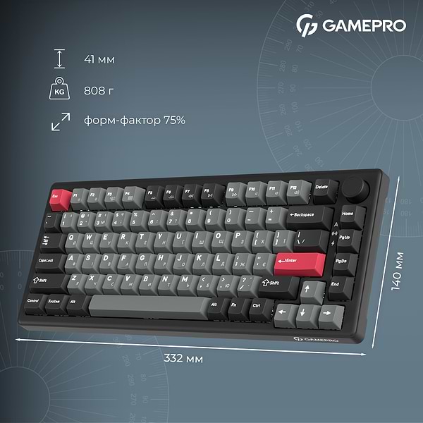 Фото - Клавиатура беспроводная игровая GamePro Asgard Yord Keychron Super Black (MK266BK)