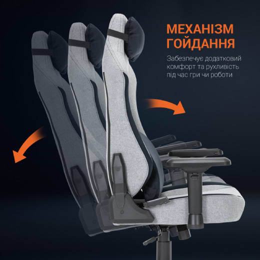 Фото - Кресло для геймеров GamePro GC715DG Dark Grey Linen Fabric
