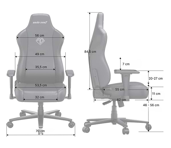 Фото - Кресло для геймеров Anda Seat Novis Size XL Gray Fabric (AD23-XL-01-G-F)