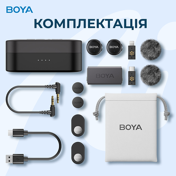 Фото - Микрофон для смартфона Boya LINK 3-01 Type-C/TRS/Lightning Black