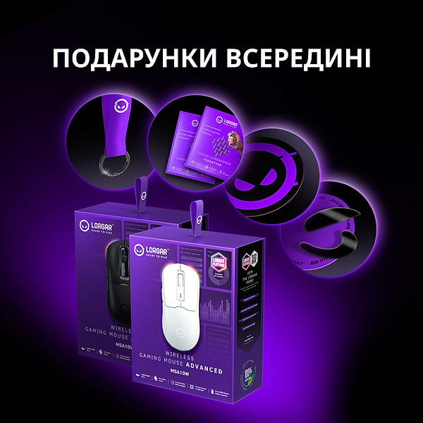 Фото - Мышь беспроводная игровая Lorgar MSA10W Wireless Gaming White (LRG-MSA10W-WH)