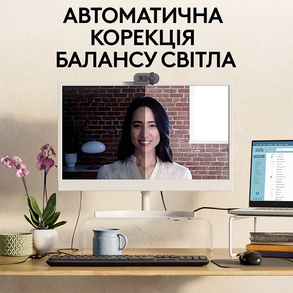 Фото - Веб-камера для комп'ютера Logitech Brio 100 Full HD Graphite (960-001585)
