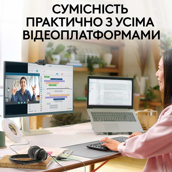 Фото - Веб-камера для комп'ютера Logitech Brio 100 Full HD Graphite (960-001585)