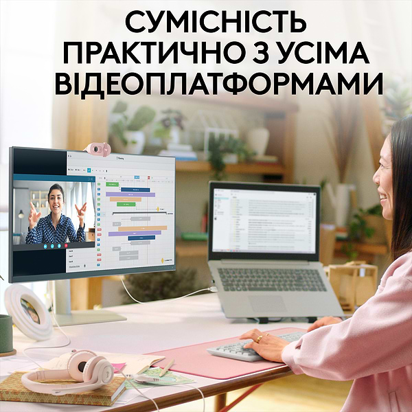 Фото - Веб-камера для комп'ютера Logitech Brio 100 Full HD Rose (960-001623)