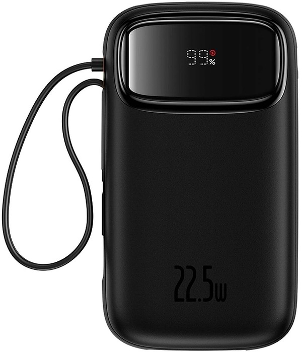 Фото - Батарея мобильная Baseus 20000mAh Qpow2 22.5W PD,QC3.0 USB-A, USB-C In/Out, with built-in USB-C/Lightning cable (P10055002113-00)