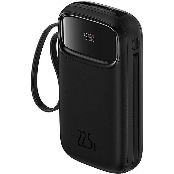 Фото - Батарея мобильная Baseus 20000mAh Qpow2 22.5W PD,QC3.0 USB-A, USB-C In/Out, with built-in USB-C/Lightning cable (P10055002113-00)