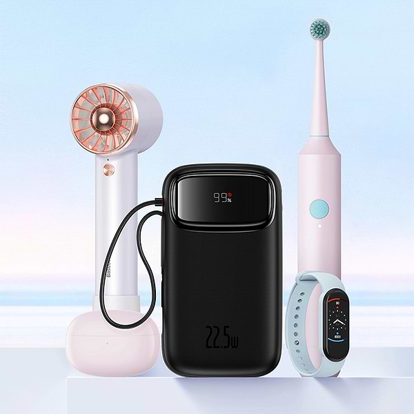 Фото - Батарея мобильная Baseus 20000mAh Qpow2 22.5W PD,QC3.0 USB-A, USB-C In/Out, with built-in USB-C/Lightning cable (P10055002113-00)