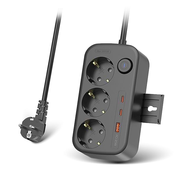 Фото - Сетевой фильтр Ultra PB70312 (3 роз., 1 USB, 2 Type-C, 2,5м) Черный