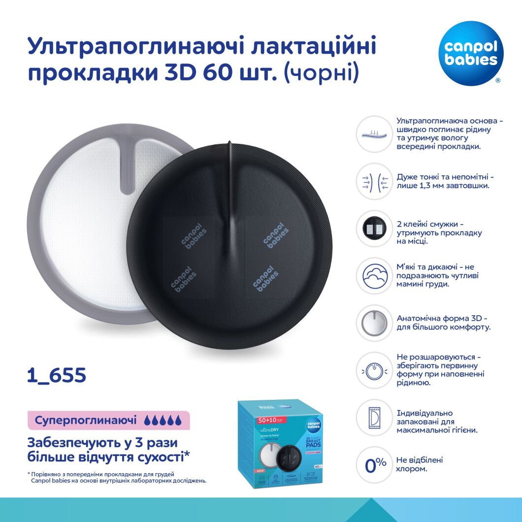 Фото - Прокладки для груди Canpol babies 3D 60 шт. (1/655)