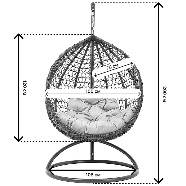 Фото - Кресло-кокон Home Rest одинарное Коричневый/Олива грин