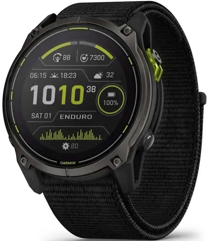 Смарт-часы Garmin Enduro 3, Crbn Gry DLC Ti w/Blk Sport Loop Band (010-02751-01) - Фото 1