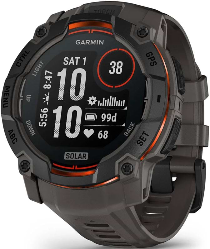 Смарт-часы Garmin Instinct 3, 50mm, Solar, Black Bezel with Charcoal Band (010-02935-00) - Фото 1