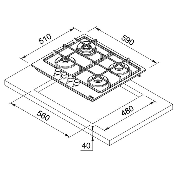 Фото - Варочная панель газовая Franke FHSM 604 3G DC XS C (106.0554.391)