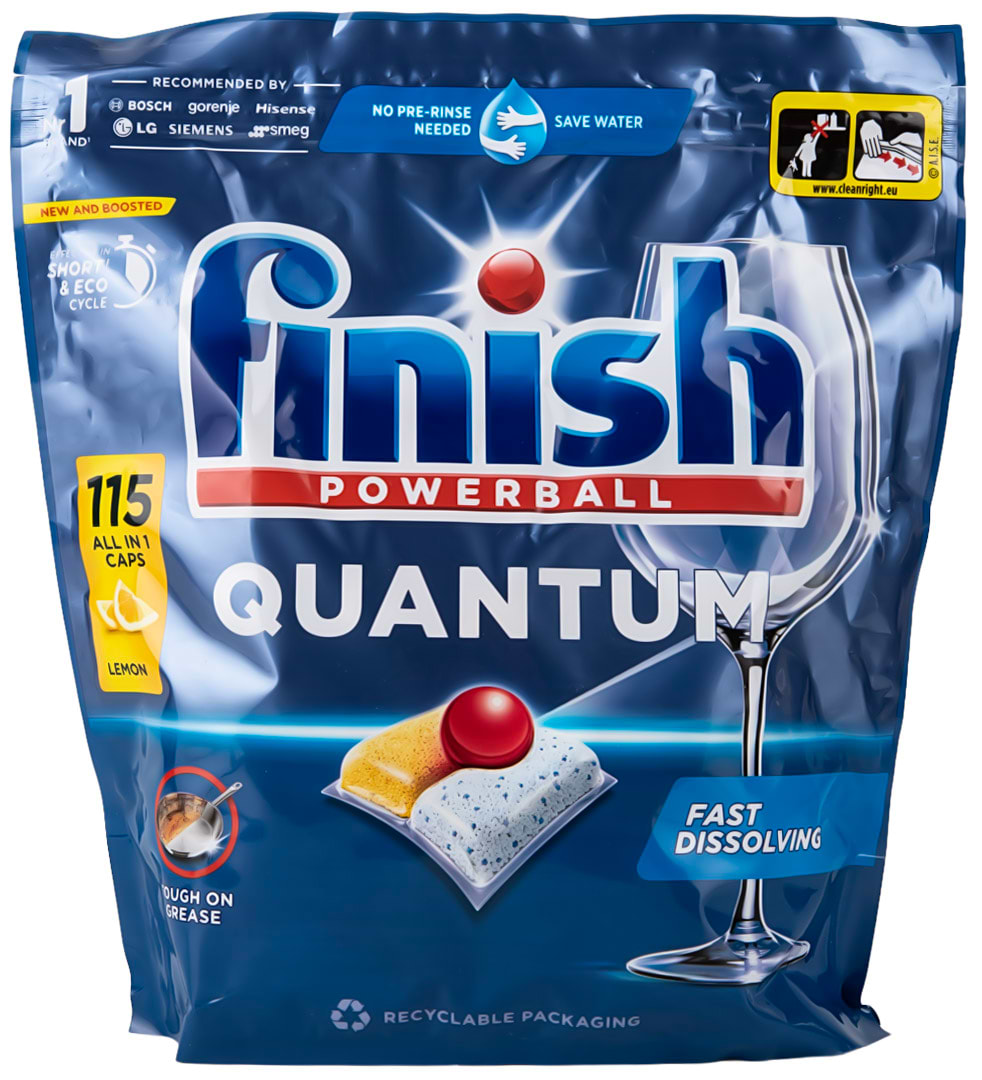 Таблетка для посудомоечной машины Finish Quantum All in 1 Лимон 115 таблеток