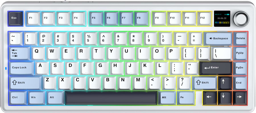 Клавіатура бездротова ігрова Aula F75 MAX Wireless Gasket Keyboard Reaper switch, White (6978080501158)