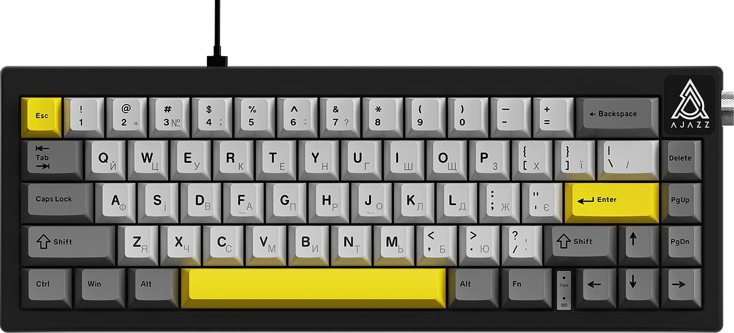 Купити Клавіатура дротова ігрова Ajazz AK650 Moon Yellow switches Gray White Yellow (AK650-MY-GWY) - Фото 1 Клавіатура дротова ігрова Ajazz AK650 Moon Yellow switches Gray White Yellow (AK650-MY-GWY) - Фото 1
