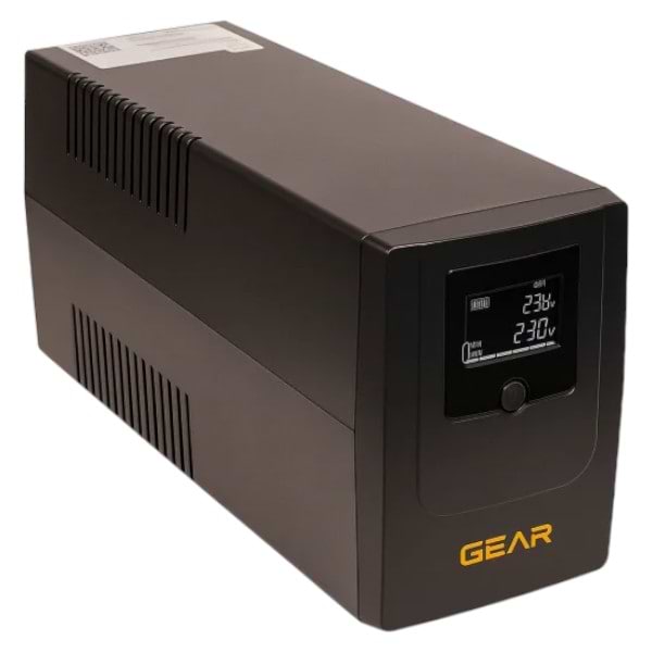 Источник бесперебойного питания GEAR 1200VA LCD metal RJ45+USB (GU-1200MLCD)