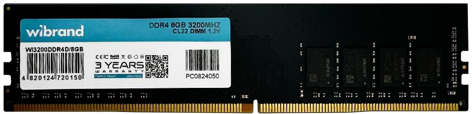 Память DDR Wibrand DDR4 8GB 3200MHz CL22 DIMM (WI3200DDR4D/8GB)