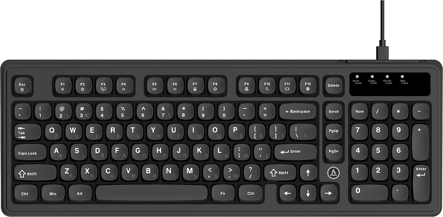 Клавіатура дротова ігрова Ajazz AF98 Black (AF98-B) - Фото 1