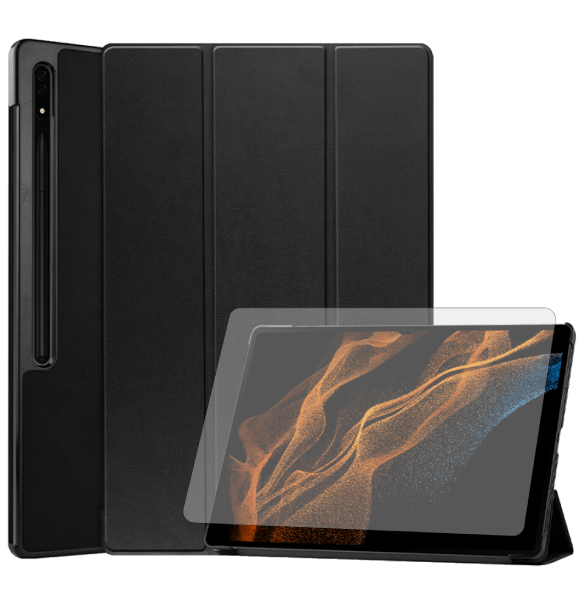 Чехол для планшета AIRON Premium for Samsung Galaxy Tab S8 Ultra 14.6 2022 с защитной пленкой и салфеткой Вlack (4822352781090)