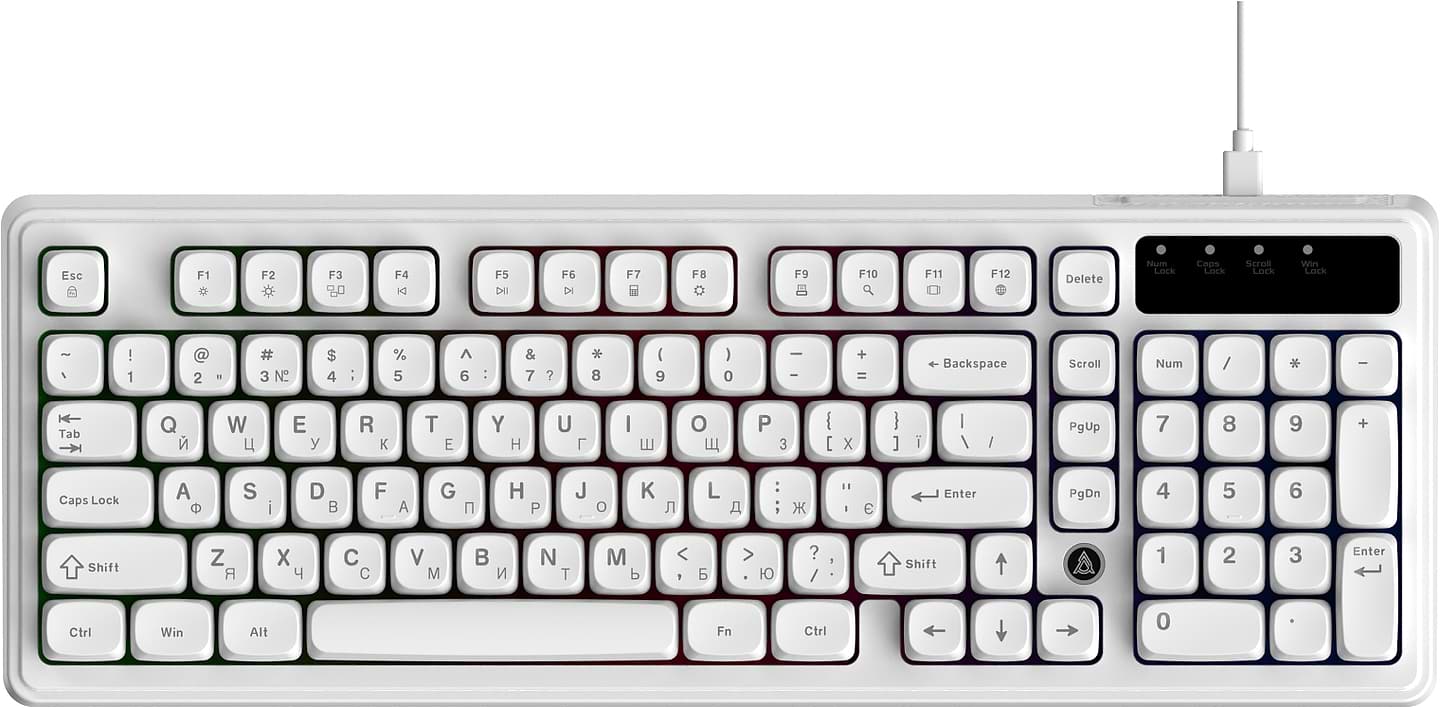 Купити Клавіатура дротова ігрова Ajazz AF98 White (AF98-W) - Фото 1 Клавіатура дротова ігрова Ajazz AF98 White (AF98-W) - Фото 1