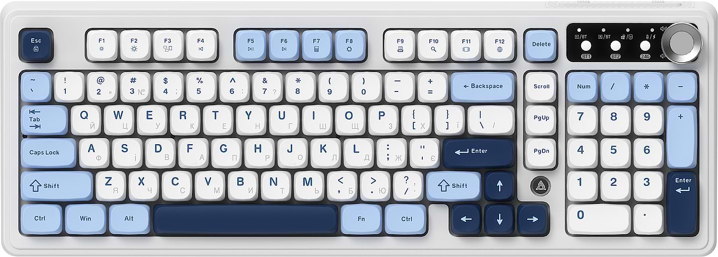 Купити Клавіатура бездротова ігрова Ajazz AF98 PLUS Glacier Blue (AF98-PLUS-GB) - Фото 1 Клавіатура бездротова ігрова Ajazz AF98 PLUS Glacier Blue (AF98-PLUS-GB) - Фото 1