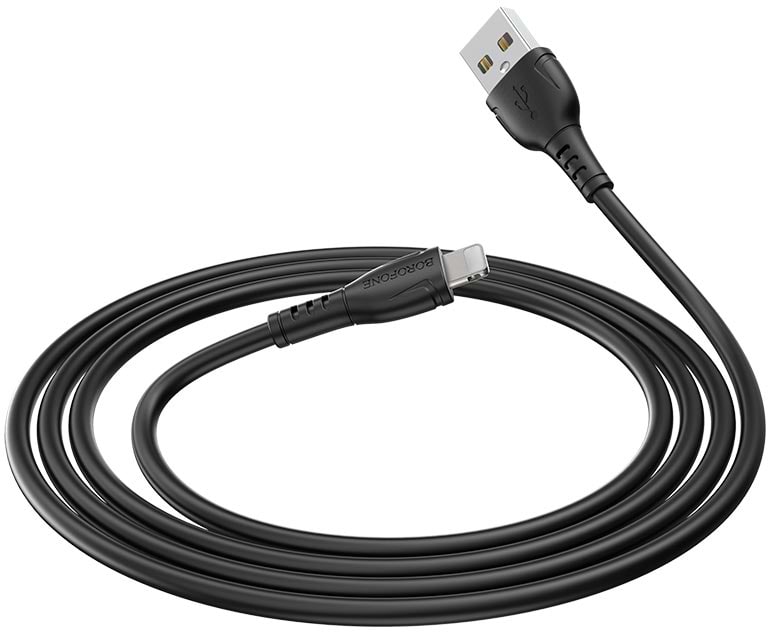 Кабель синхронізації даних BOROFONE BX51 USB to iP 2.4A,1m Black (6931474743893)