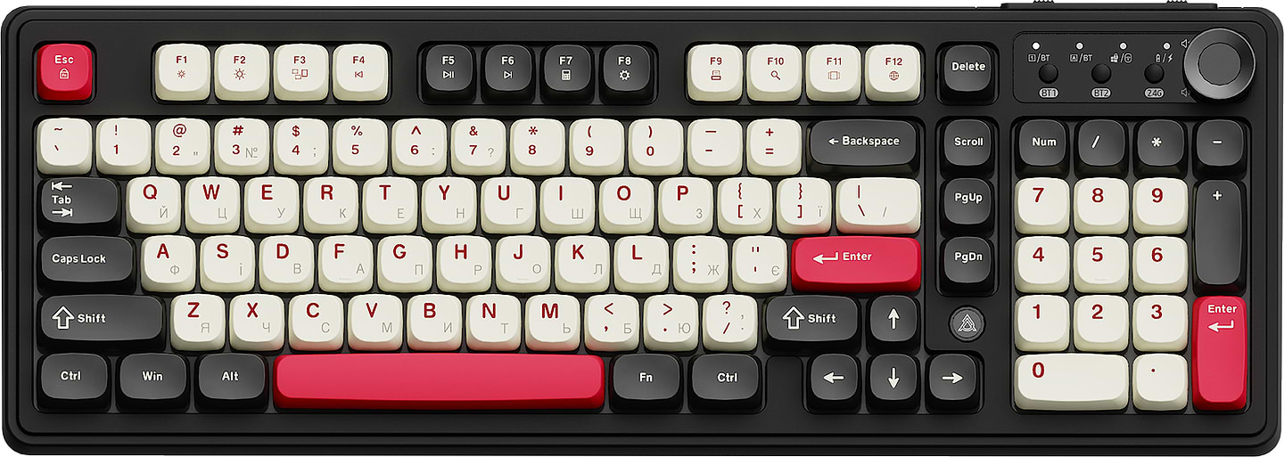 Клавиатура беспроводная игровая Ajazz AF98 PLUS Black Shark Red (AF98-PLUS-BSR) - Фото 1