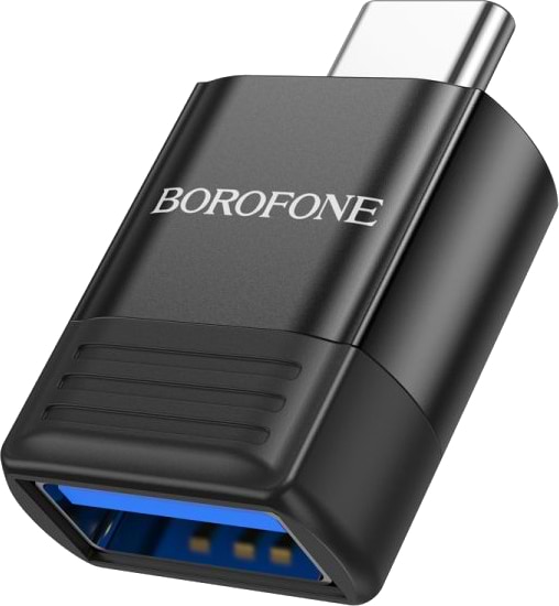 Перехідник BOROFONE BV18 Type-C male to USB female USB3.0 adapter Black (6941991104015) - Фото 1