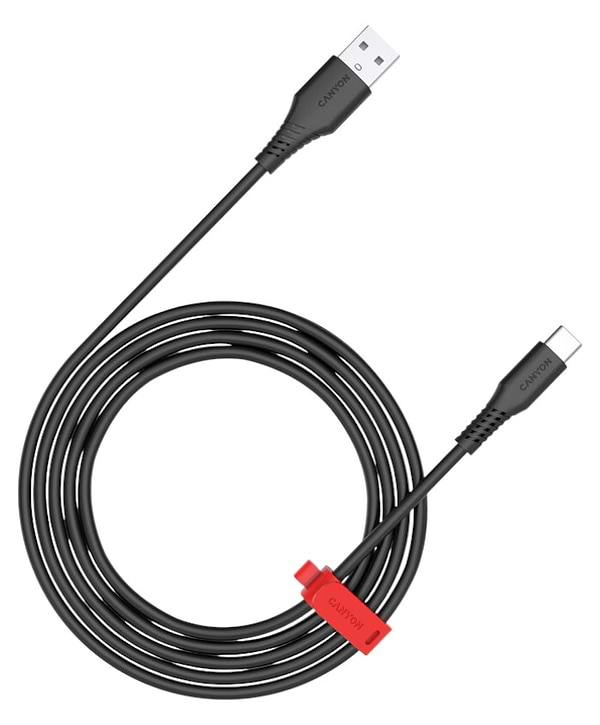 Фото - Кабель синхронизации данных Canyon AC18SC USB-A to Type-C 18W 1.2m Black (CNS-AC18SC12B)