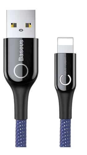 Кабель Baseus C-shaped Light Intelligent Power-off Cable 2.4A 1 m Blue (CALCD-03)