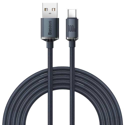 Фото - Кабель Baseus Crystal Shine Series Fast Charging Data Cable USB to Type-C 100W 2m Black (CAJY000501)