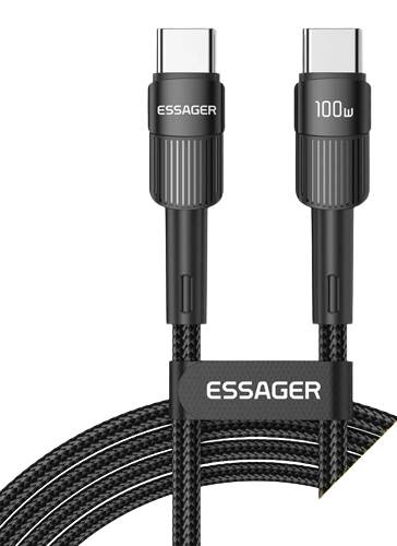 Кабель Essager Star 100W USB Charging Cable Type C to Type C 0.5m Black (EXCTT1-XCB01)
