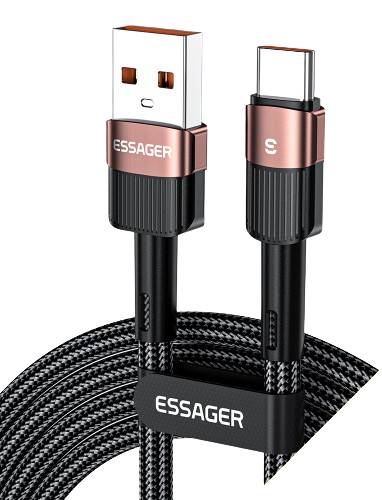 Кабель синхронізації даних Essager Star 7A Type-C USB Cable 2m Brown (EXCT-XCA12) - Фото 1